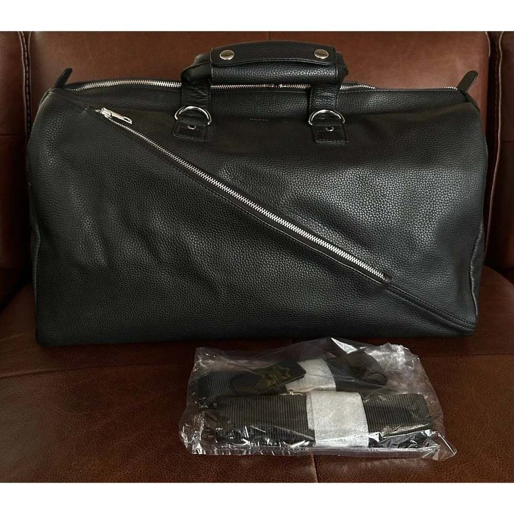 Kreya Archer Convertible Bag Black Pebbled Leather Duffel Backpack 3-in-1 Travel